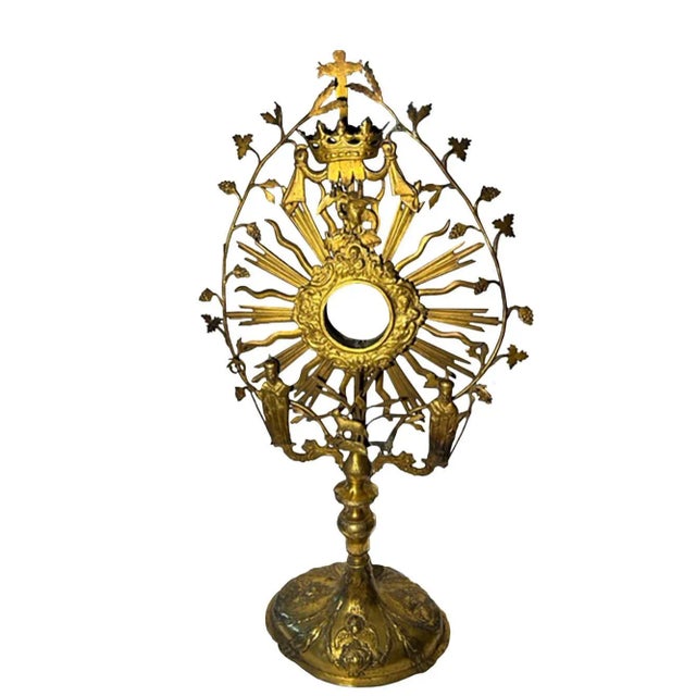 Late 18th Century Gilded Italian Monstrance For Sale - Image 4 of 10