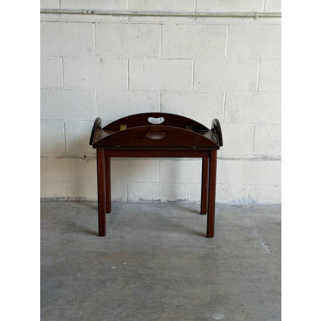 Mid 20th Century Vintage Scandinavian Mid Century Modern Transforming Wooden Tray Table For Sale - Image 5 of 9