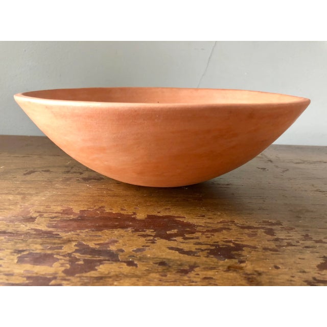 c. 1950's hand painted clay bowl by artist and fashion designerJay Morley. Signed on bottom.