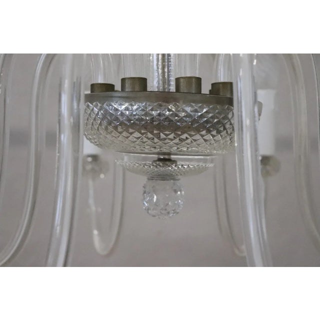 1980s Vintage Transparent Murano Glass Chandelier, 1980s For Sale - Image 5 of 12