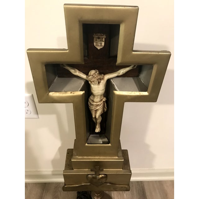 Metal 1930s Crucifix Neon Light Floor Lamp For Sale - Image 7 of 10