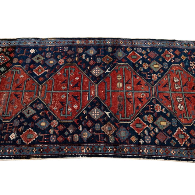 Antique Caucasian Handmade Red Tribal Scatter Wool Rug For Sale In New York - Image 6 of 9