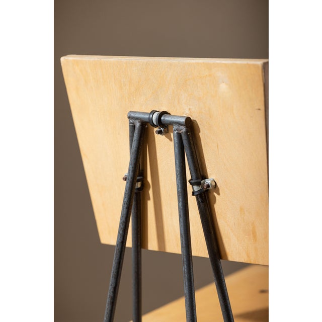 Vintage 90's Industrial Iron and Plywood Dining Chairs – Design by Sauer & Gueswel For Sale - Image 12 of 16