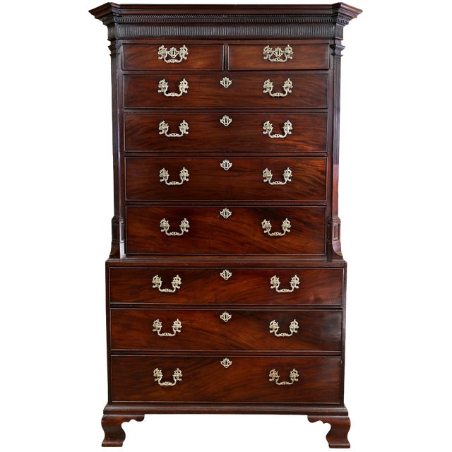 George III Mahogany Chest on Chest For Sale