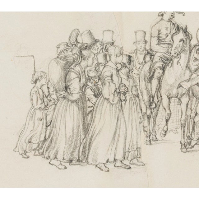M. Neher, Procession with a Couple on Horseback, 1840, Pencil For Sale - Image 4 of 5