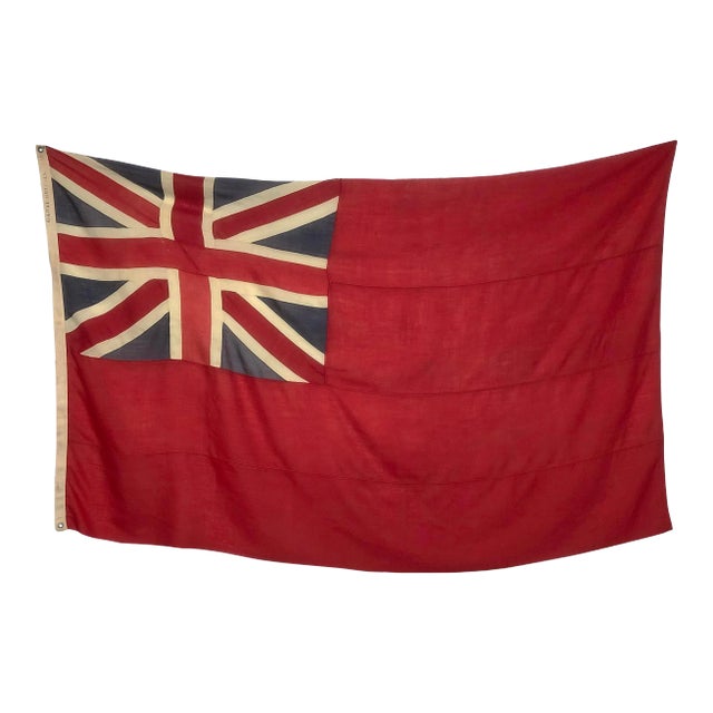 Oversize Vintage Red Ensign British Flag With Union Jack For Sale