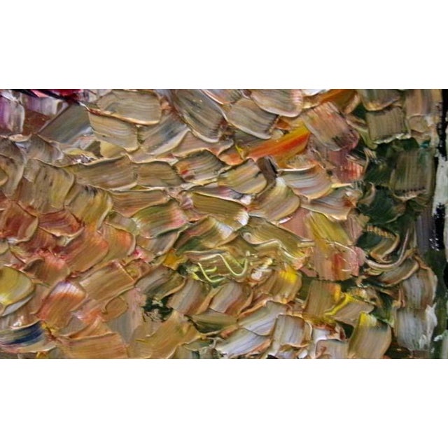 Maya Eventov "Untitled" Original Acrylic on Canvas Flowers H.Signed Me040908-12 For Sale - Image 4 of 5