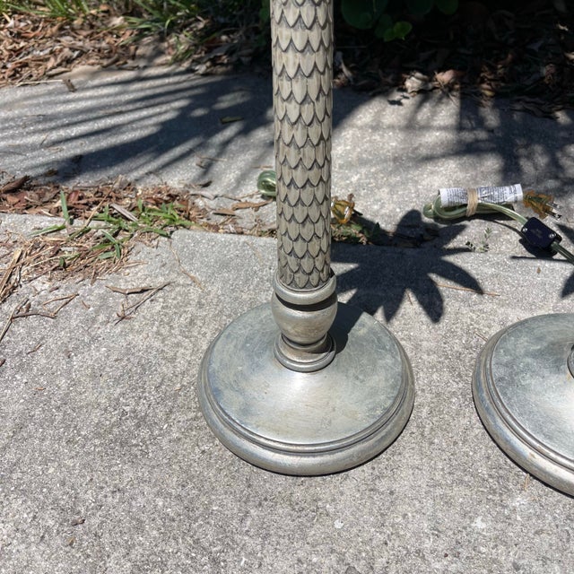 Charming silver gilt palm tree form table lamps.