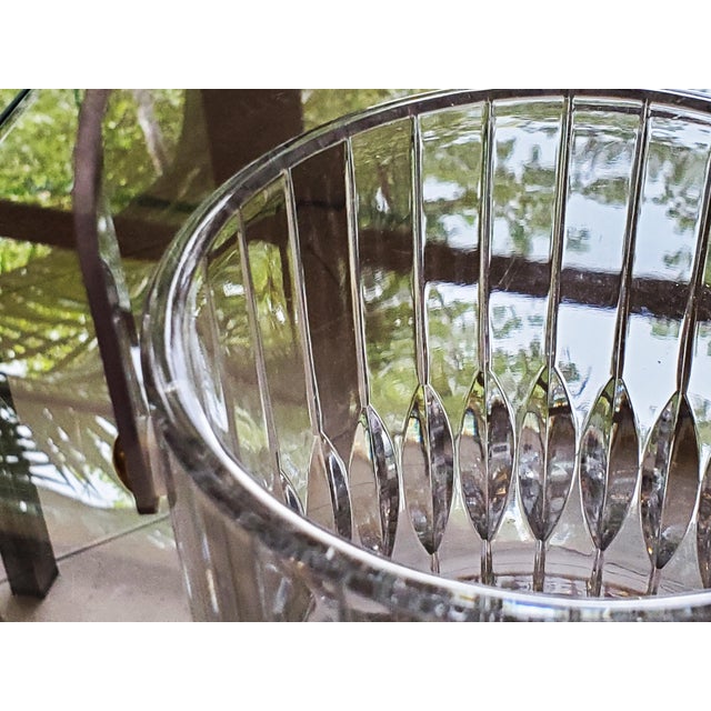 Vintage Mikasa Crystal Park Lane Pattern Ice Bucket With Detachable Handle For Sale In Miami - Image 6 of 11