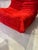 Mid-Century Modern Set of Red Alcantara Togo Fireside Chair & Ottoman by Michel Ducaroy for Ligne Roset For Sale - Image 3 of 9