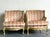 Wood Vintage French Giltwood Striped Devore Bergère Chairs - A Pair For Sale - Image 7 of 18