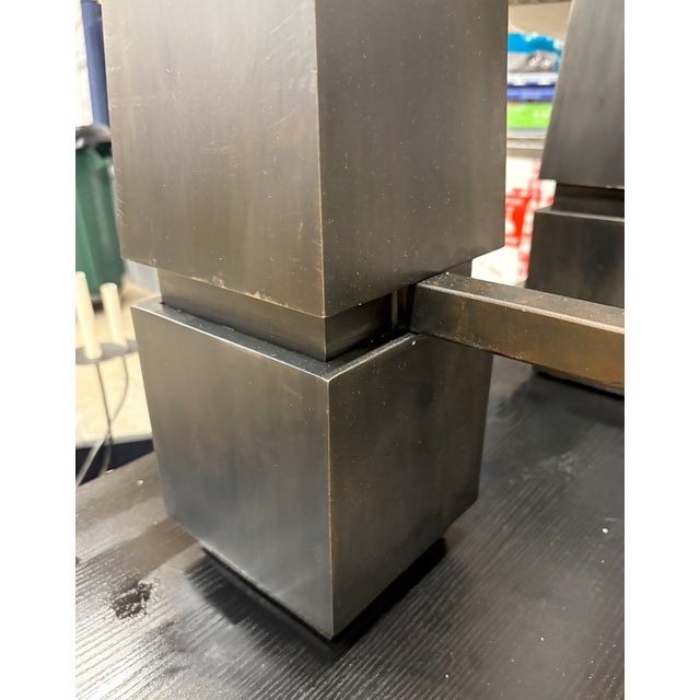 Pair of Chesneys Oxidized Steel Andirons For Sale In Fayetteville, AR - Image 6 of 17