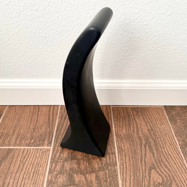 Mid Century Modern Japan Black Ceramic Ikebana Sculptural Vase Toyo Style MCM For Sale In Palm Springs - Image 6 of 7