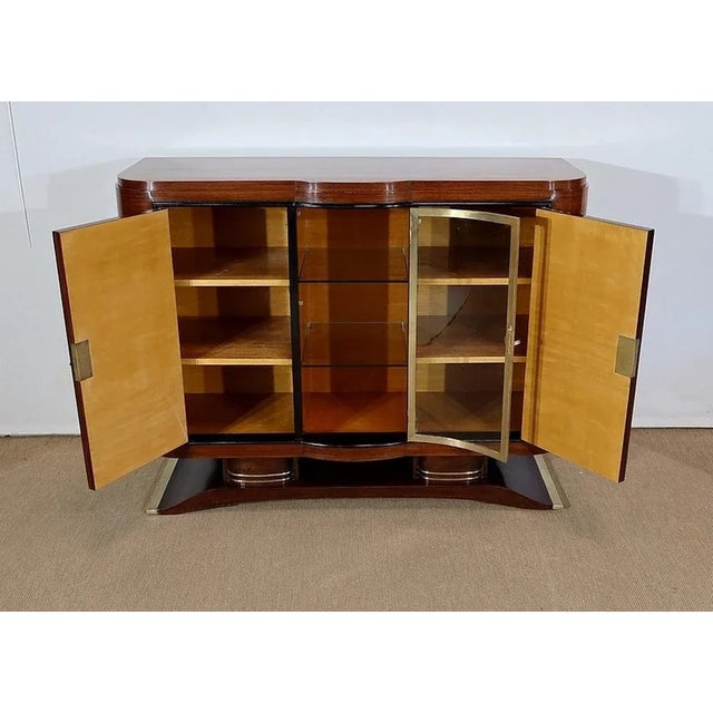 Art Deco Wood and Brass Buffet, 1930s For Sale - Image 4 of 18