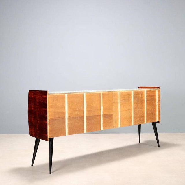 Vintage Italian Sideboard in Exotic Wood, 1950s For Sale - Image 9 of 10