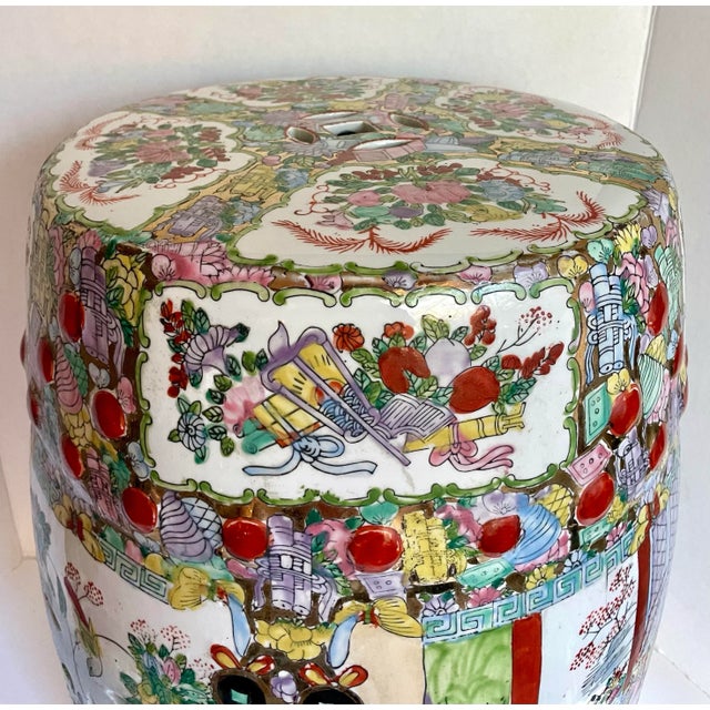 Vintage Asian Famille Rose Porcelain Garden Stool For Sale - Image 10 of 12