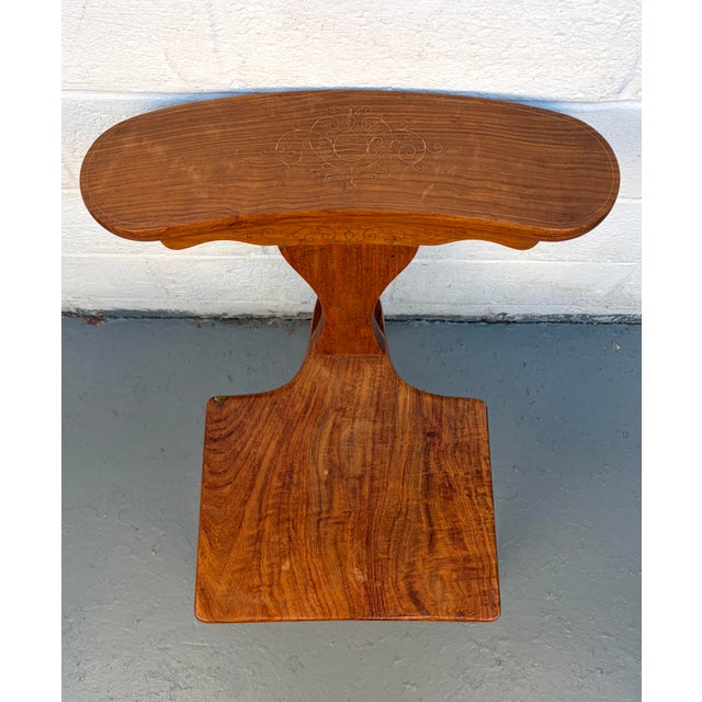 Brown Mid 20th Century Rosewood Prayer or "Cockfighting" Chair by M. Hayat & Bros. For Sale - Image 8 of 12
