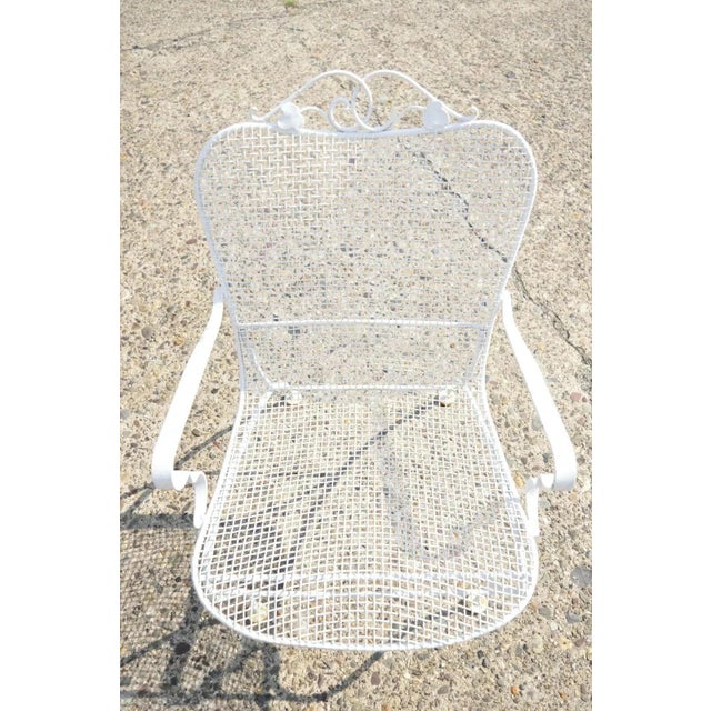 Mid-Century Modern Mid 20th Century Russell Woodard Style Iron Patio Dining Arm Chair For Sale - Image 3 of 11