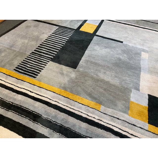 2000 - 2009 9ft X 12ft Christopher Farr for Design Within Reach Bauhaus Gunta Stölzl Plate Area Rug For Sale - Image 5 of 12