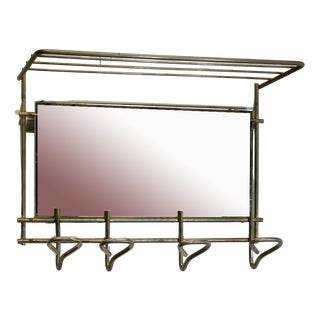 Mid-Century Polished Steel Mirrored Hat and Coat Rack, 1960s For Sale
