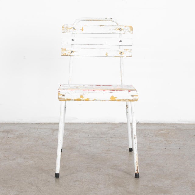 1960s Midcentury Czech White Metal Chair For Sale - Image 16 of 18