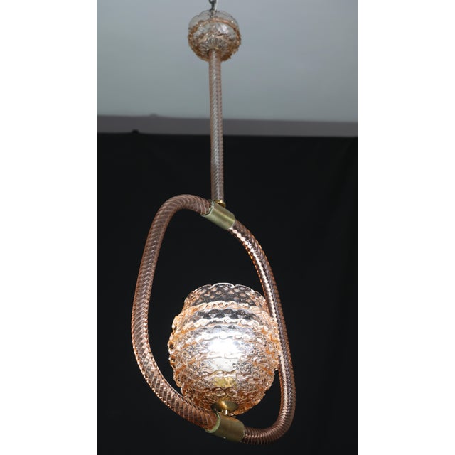 1940s Amazing Pink Art Deco Barovier E Toso Chandelier, Glass Murano For Sale - Image 15 of 16