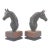 Vintage Equestrian Horse Bookends on Teak Bases-a Pair For Sale