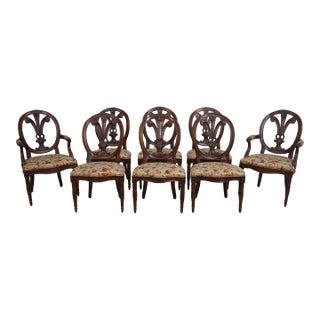 Set of 8 Henredon Plume Back Dining Room Chairs For Sale