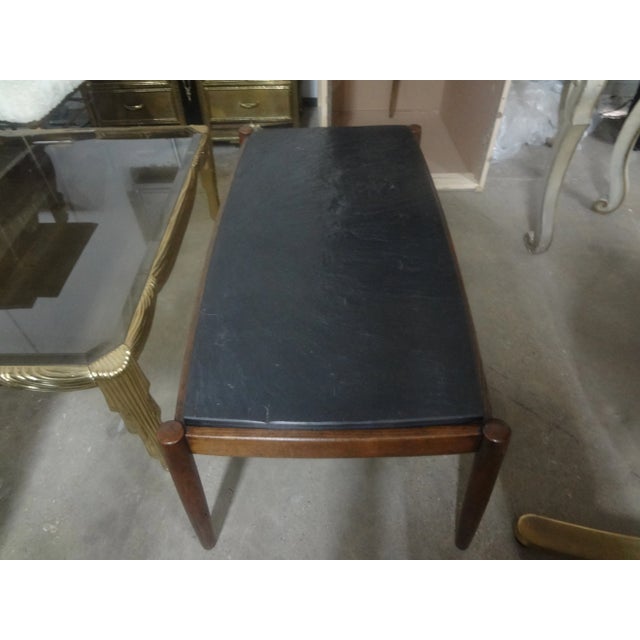 Coffee French Brutalist Walnut Coffee Table With Slate Top For Sale - Image 8 of 12