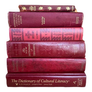 Antique & Vintage Red Book Collection Great for Decor - Set of 6 For Sale
