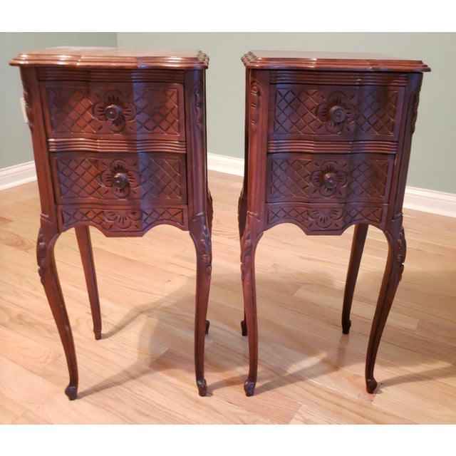 1800s Vintage HandCarved French Commode Tables a Pair Chairish