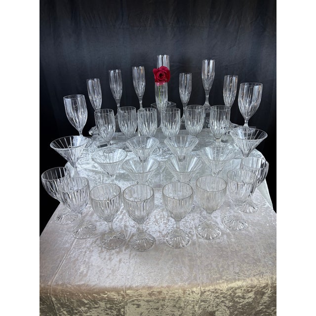 Transparent 1980s Elegant Mikasa Park Lane Crystal Drinkware Suite - 32 Pieces For Sale - Image 8 of 12