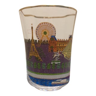 Anthropologie "Holiday in the City" Paris Decaled Juice Glass Tumbler For Sale
