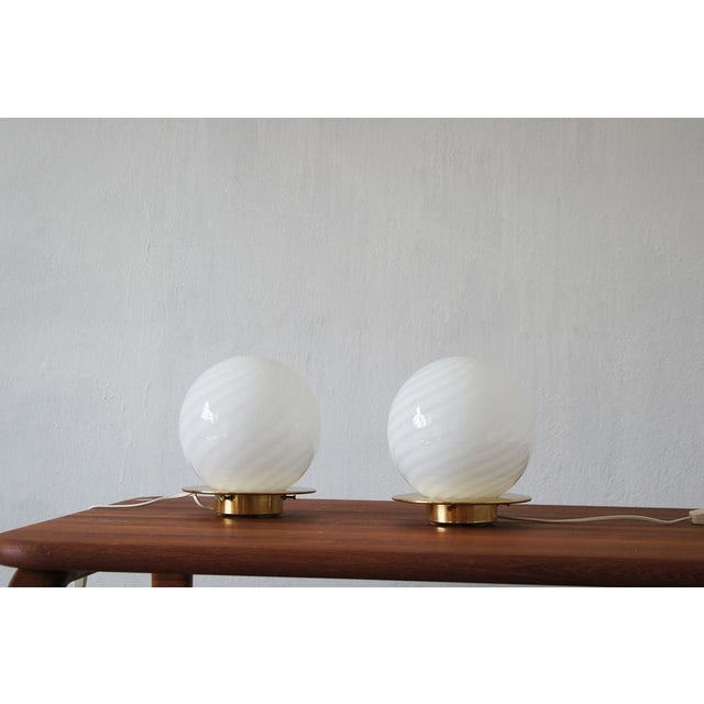 Italian Ball Table Lamps, Set of 2 For Sale - Image 5 of 6
