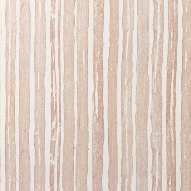 Traditional Sample - Carrier & Company for Lee Jofa Benson Stripe Wallpaper, Faded Petal For Sale - Image 3 of 4