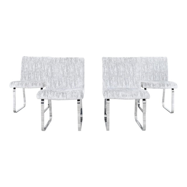 Mid-Century Modern Chrome Dining Chairs by Design Institute of America For Sale