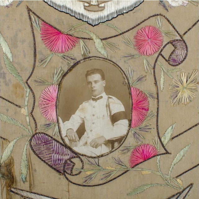 Traditional Antique Belgian Sailor's Silkwork, c.1923 For Sale - Image 3 of 10