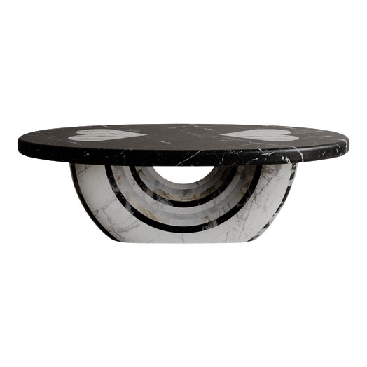Black and White Marble Heart Aïmi Coffee Table by Esther Knopfler For Sale