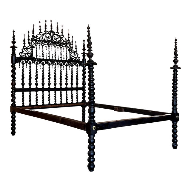 18th Century Four Poster Baroque Queen Bed, Original Lisbon Bed For Sale