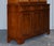 Vintage English Burr Yew Wood 3 Door Glazed Display Bookcase Cabinet For Sale - Image 17 of 18