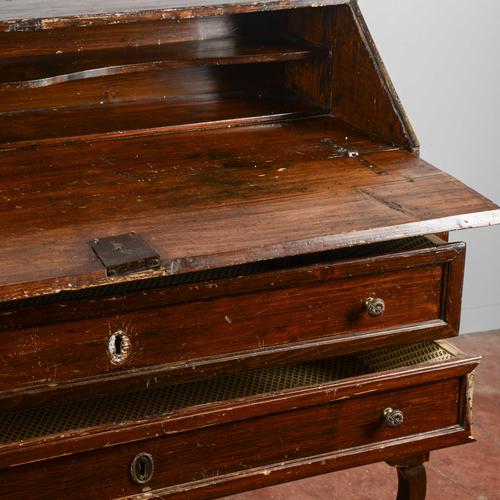 Antique Italian Drop-Leaf Desk in Fir Wood, 1700s For Sale - Image 5 of 9