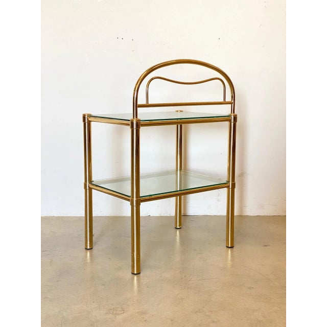 Metal Brass Bedside Tables, 1980s, Set of 2 For Sale - Image 7 of 9