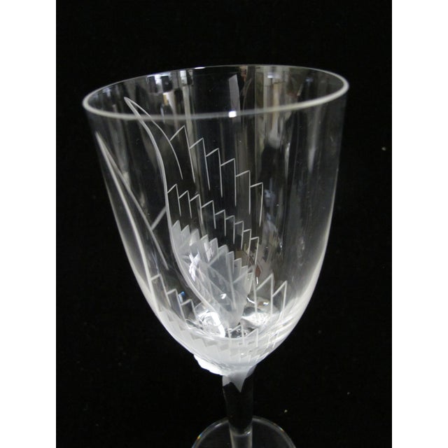 Lalique France Crystal Ange Angel Wing Fluted Champagne Glass Set of 4 For Sale - Image 11 of 14