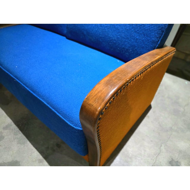 Wood 1940s Custom Schlaraffia Furniture Sectional Daybed and Chairs Living Room Set | Imported From Germany For Sale - Image 7 of 9