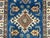 Textile Blue and Beige Kazak-Style Wool Runner Rug, Natural Dyes, 2'8" X 9'9" For Sale - Image 7 of 14