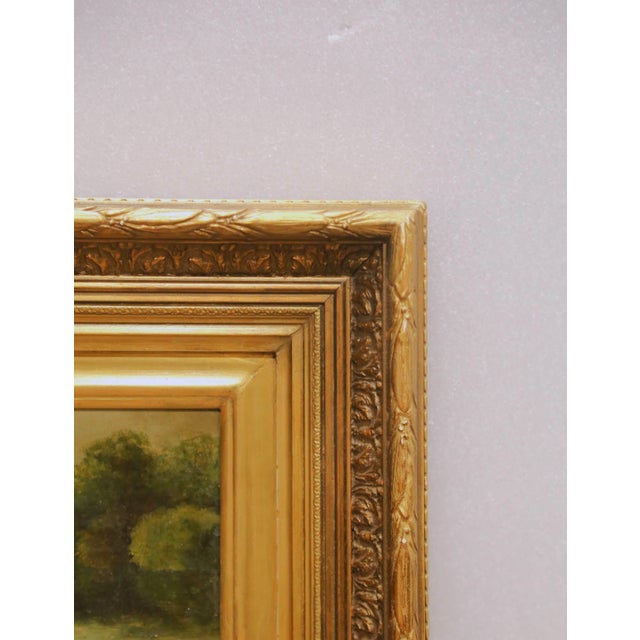Early 20th Century Oil Landscape Painting by W. Baldwin in Giltwood Frame For Sale In Dallas - Image 6 of 8