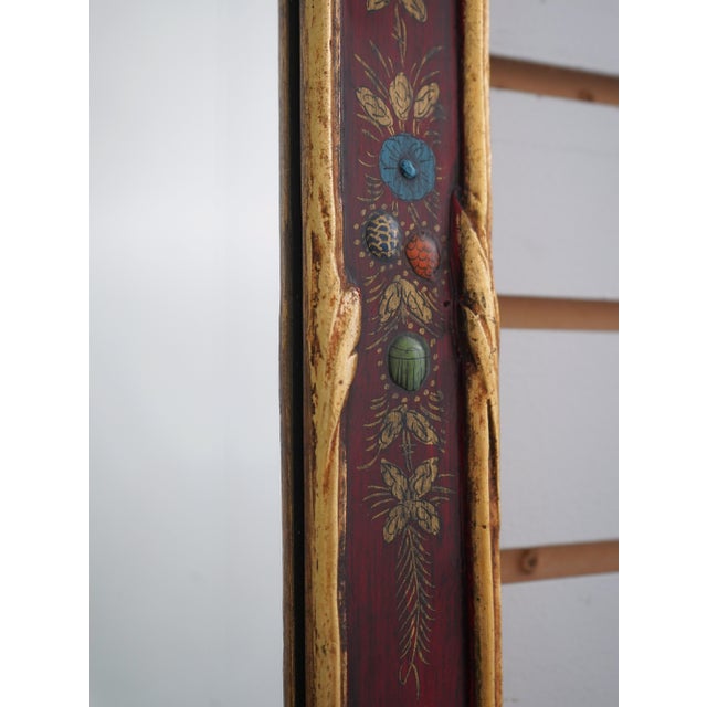 Friedman Brothers Red & Gold Chinoiserie Mirror For Sale - Image 9 of 12