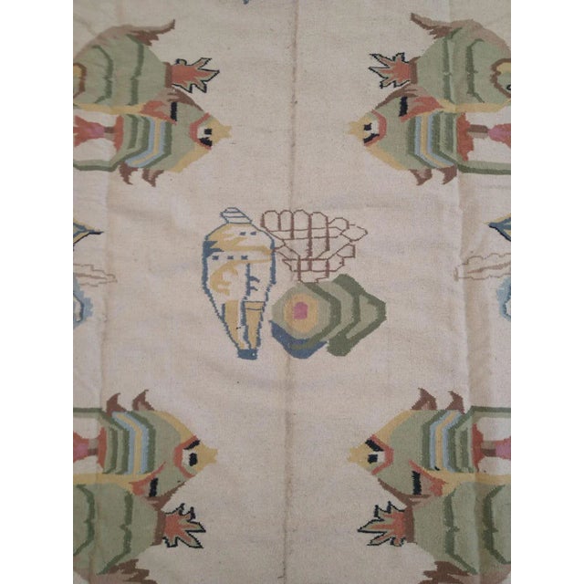 Boho Chic 1980s Vintage Dhurry Rug - 9' X 12' For Sale - Image 3 of 8