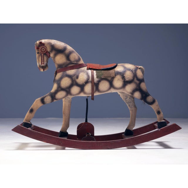 1940s Antique Rocking Horse, Former Czechoslovakia, 1940 For Sale - Image 5 of 8