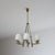 Metal Vintage Italian Chandelier in Brass with Green-Lacquered Metal and Opaline Glass, 1950s For Sale - Image 7 of 12